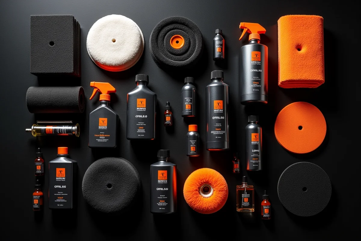 Profesjonalne produkty do car detailingu — spreje, mikrofibry, pady polerskie